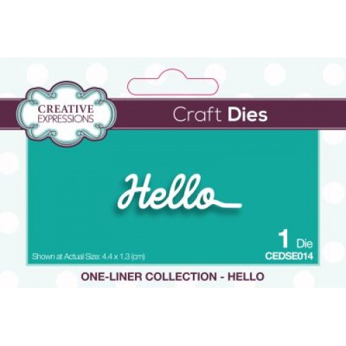 hello - One-liner  Die Collection by sue wilson CEDSE014
